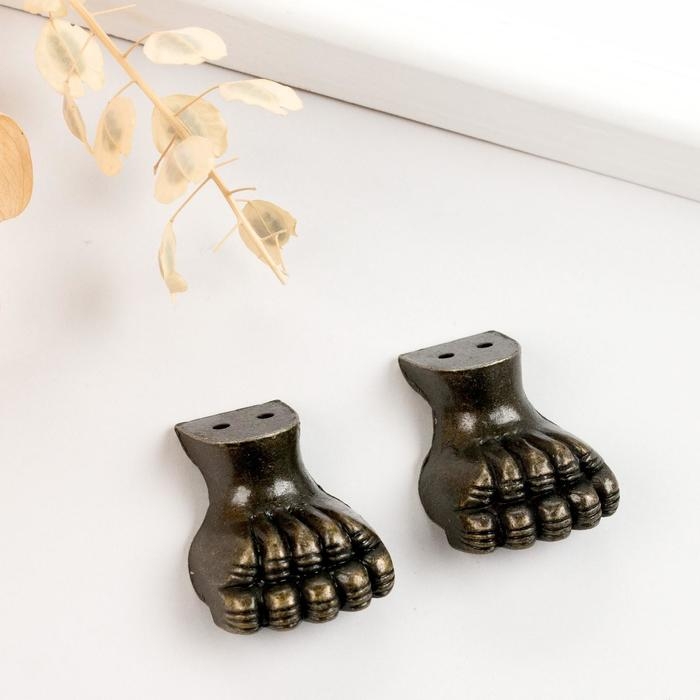 Уголок (ножка) для шкатулки Уголок (ножка) для шкатулки "Лапа" набор 2 шт бронза 3х1,7 см