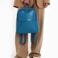 Рюкзак-сумка женский на молнии, с карманами, размер 27&times;9.5&times;32 см, синий