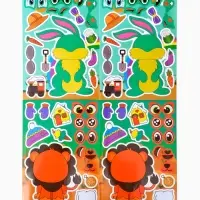 Наклейки детские для творчества "Животные" набор 24 шт