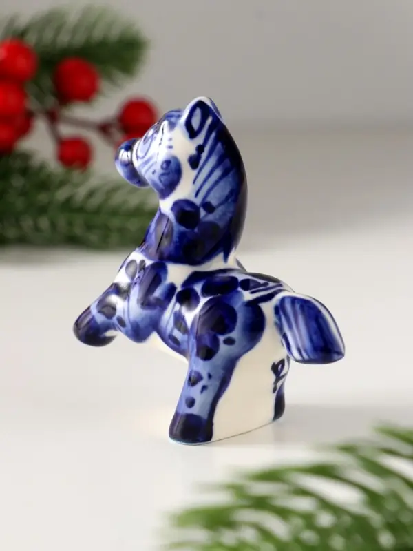 Сувенир Конь Циркач, 7х7х3см, гжель Сувенир Конь Циркач, 7х7х3см, гжель