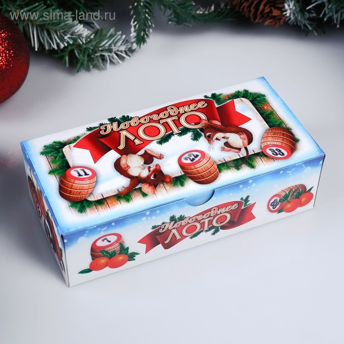 Русское лото, игра настольная  Русское лото, игра настольная "С Новым Годом", 24 карточки, 8 х 18 см