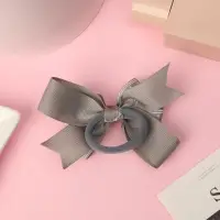 Бант для волос на резинке &laquo;Школьница&raquo;, звезда, 12 см, серый