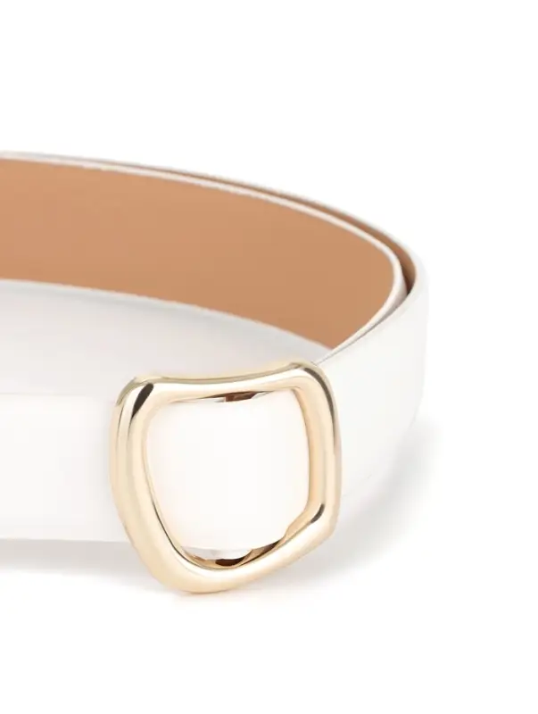 Ремень женский, затяжка, без винта, 4&times;110 см, пряжка золотистая, белый