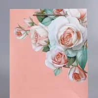 Пакет подарочный ламинированный "Цветочное признание" 26 х 12 х 32 см