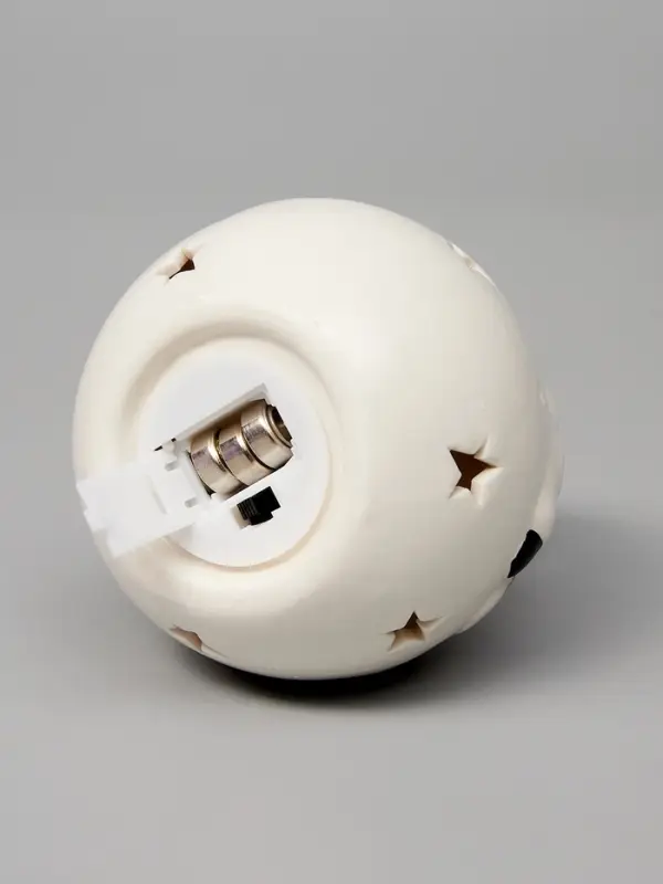 Ёлочный шар с подсветкой &laquo;Снеговик&raquo;, 10&times;8.6&times;8.6 см, 1 LED, керамика, от батареек LR44&times;3, керамика, свечение тёплое белое