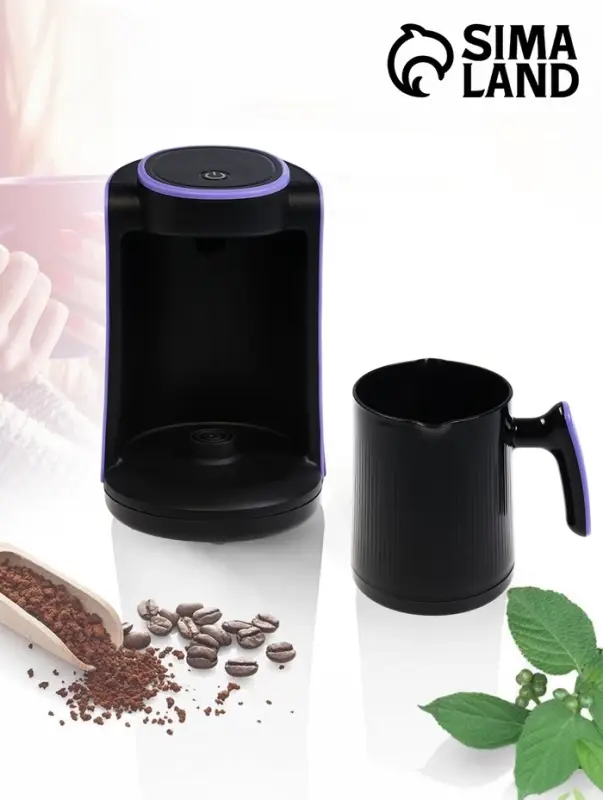 Турка электрическая Luazon LTE-602, 600 Вт, 300 мл, автоотключение, сиреневая