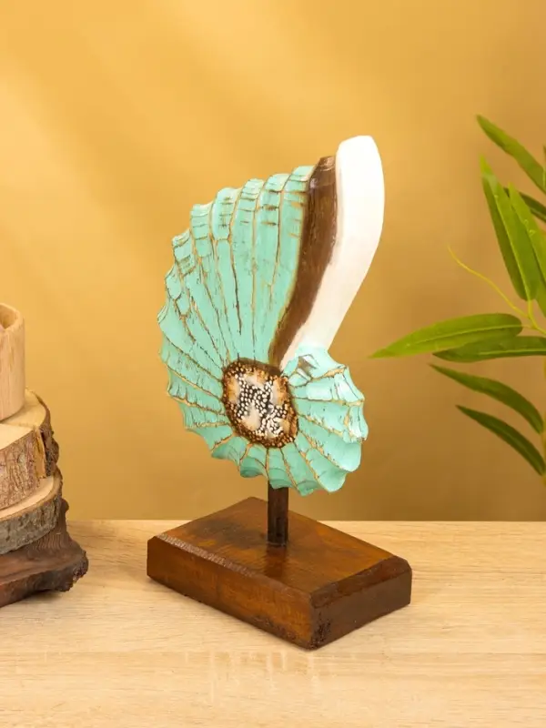 Набор сувенирный "Раковины" дерево (h - 35.30 и 25 см), цв. бирюзовый