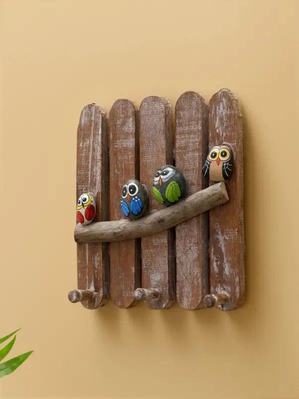 Вешалка Вешалка "Воробьи на ветке" дерево Албезия 23х23х6 см