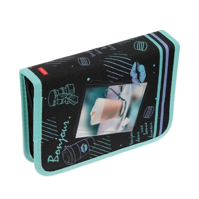 Пенал 1 секция, 140 х 200 х 40 мм, 2 откидные планки, тканевый, Hatber Пенал 1 секция, 140 х 200 х 40 мм, 2 откидные планки, тканевый, Hatber "Привет, красотка"