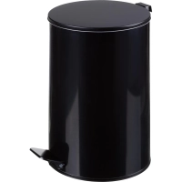 Ведро мусорное с педалью 20л стальное, черное, 250х400мм