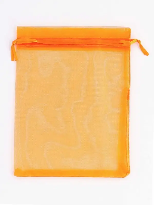 Кожаная подарочная сумочка для бижутерии и сувениров, оранжевая с мешочком, 14&times;6.5&times;12.8 см