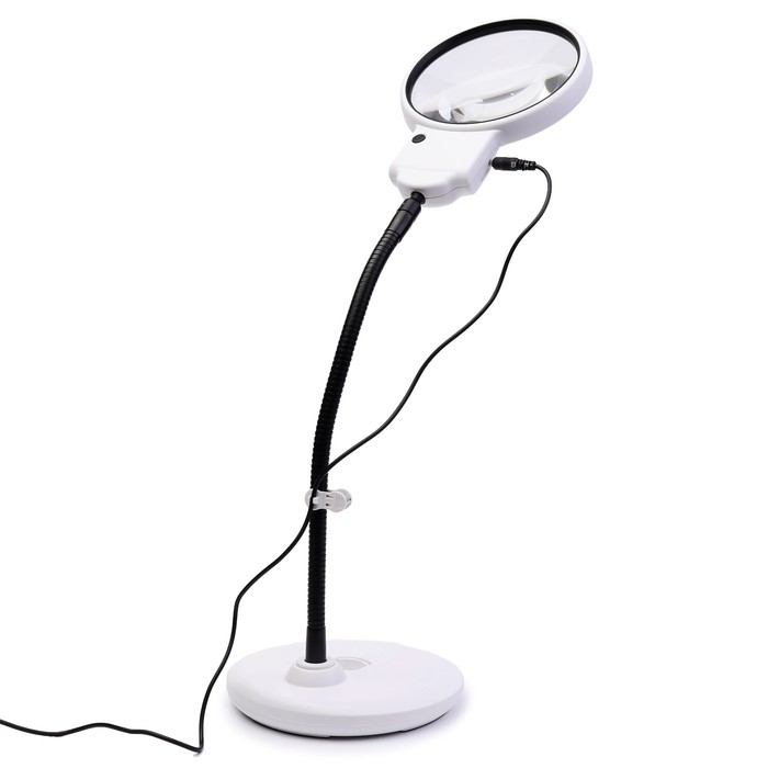 Лупа настольная, линза 115,25мм, подсветка