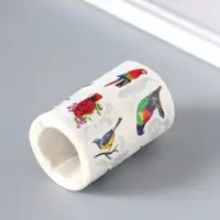 Наклейки бумага &laquo;Экзотические птицы&raquo;, d=2.5 см 500 шт. в рулоне 3&times;6.5&times;6.5 см