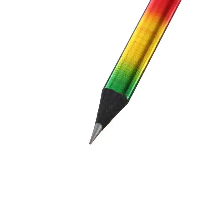 Карандаш чернографитный &laquo;Радуга&raquo;, НВ, круглый, деревянный, голографический корпус, со стразой
