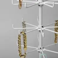 Вертушка, 2 яруса по 6 крючков и 2 яруса по 8 крючков, 17&times;17&times;32 см, белая