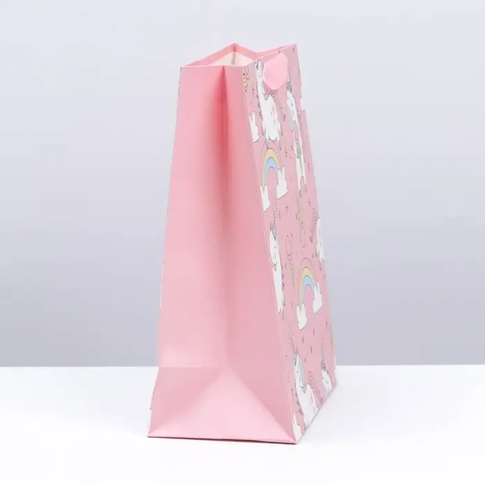 Пакет подарочный, упаковка, &laquo;Единорожки и радуга&raquo;, 14 х 11 х 6.5 см