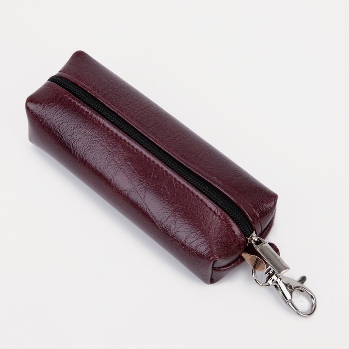 Ключница на молнии, длина 13 см, кольцо, карабин, цвет бордовый Ключница на молнии, длина 13 см, кольцо, карабин, цвет бордовый