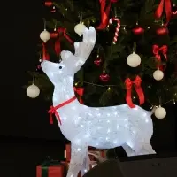 Светодиодная фигура &laquo;Олень матовый&raquo; 52&times;80&times;21 см, акрил, 80 LED, 8 режимов, 24 В, свечение белое