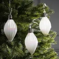 Набор ёлочных шаров &laquo;Снежное сияние&raquo;, 3 шт., d=8 см, 3 LED, от батареек AG13&times;9, свечение тёплое белое