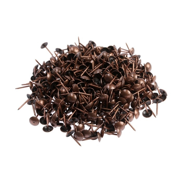 Гвозди ТУНДРА, декоративные, обивочные, 8х15 мм, медь, 500 шт Гвозди ТУНДРА, декоративные, обивочные, 8х15 мм, медь, 500 шт