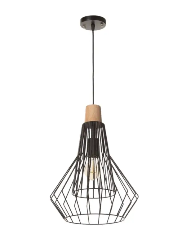 Светильник потолочный BayerLux &laquo;Крит&raquo;, 1&times;40 Вт, Е27, черный/коричневый, 30&times;30&times;42(142)см