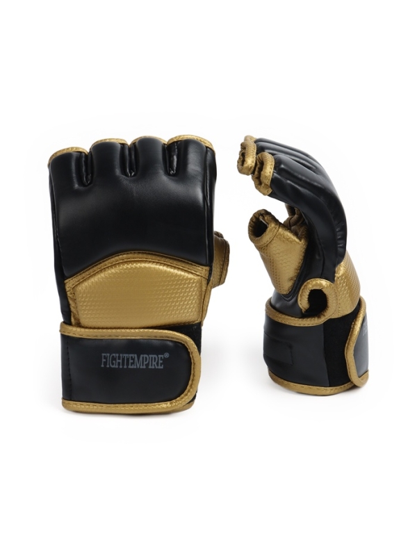 Перчатки для ММА боевые FIGHT EMPIRE, GOLD, чёрно-жёлтые, размер L