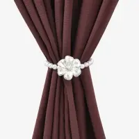 Подхват для штор &laquo;Цветок&raquo;, d=6 см, цвет серебряный/белый