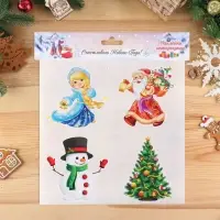 Наклейки на окна &laquo;Новогодний&raquo; 4 наклейки в наборе, 14&times;16 см
