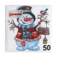 Салфетки новогодние бумажные Гармония цвета «Снеговичок», 24х24 см, 50 шт