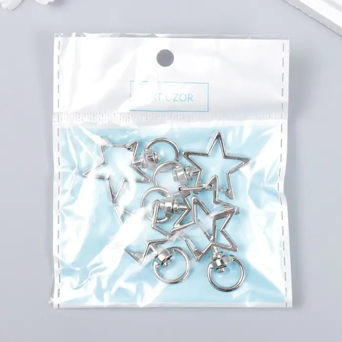 Карабин металл с кольцом Карабин металл с кольцом "Звезда" серебро 3,4х2,3 см