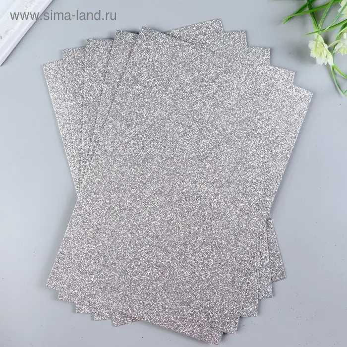 Фоамиран глиттерный Magic 4 Hobby 2 мм цв. серебро, 20×30 см Фоамиран глиттерный Magic 4 Hobby 2 мм цв. серебро, 20×30 см
