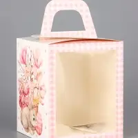 Коробка подарочная пасхальная с окном &laquo;Пасхальный букет&raquo; 15&times;15&times;18 см