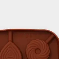 Форма для леденцов Доляна &laquo;Свидание&raquo;, силикон, 14.5&times;14.5&times;1.5 см, 8 ячеек (3.5&times;3.5 см), с палочками, коричневая