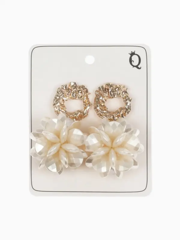 Серьги ассорти &laquo;Воздушность&raquo;, цвет молочный в золоте