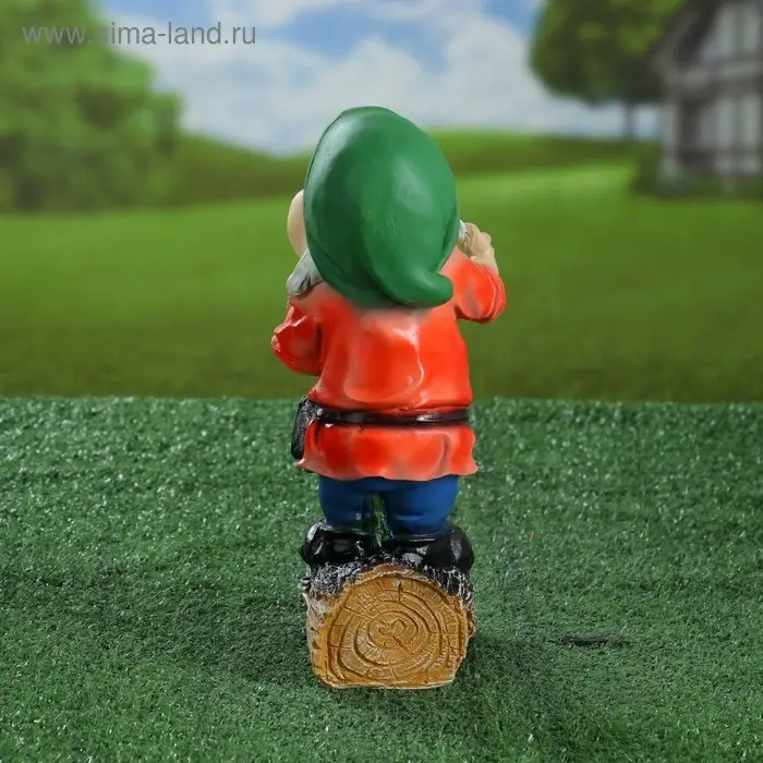 Садовая фигура "Гномик с лопатой" малый 15х12х30см