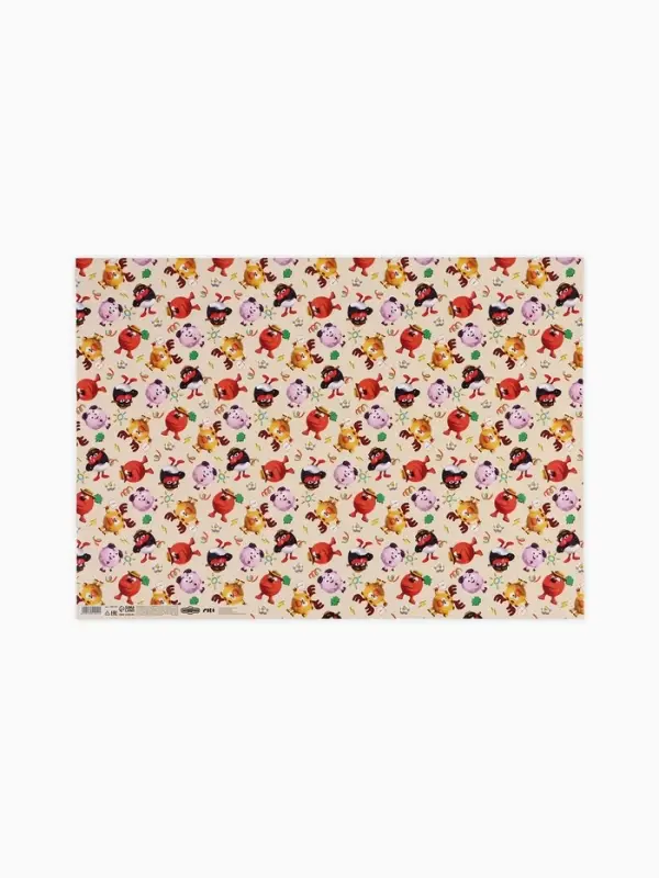 Бумага упаковочная глянцевая &laquo;Смешарики&raquo;, 50&times;70 см