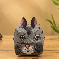 Корзинка &laquo;Кот&raquo;, 8&times;8&times;13 см, бамбук, серая