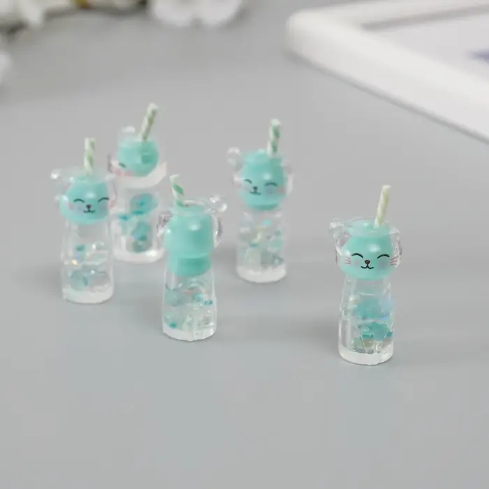 Подвеска для творчества акрил "Коктейль. Мята-кошка" светится в темноте 3,4х1,8х1,8 см