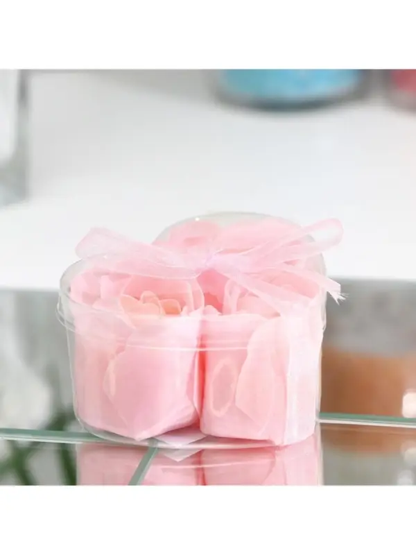 Мыльные розочки, розовые, набор 3 шт., в коробке
