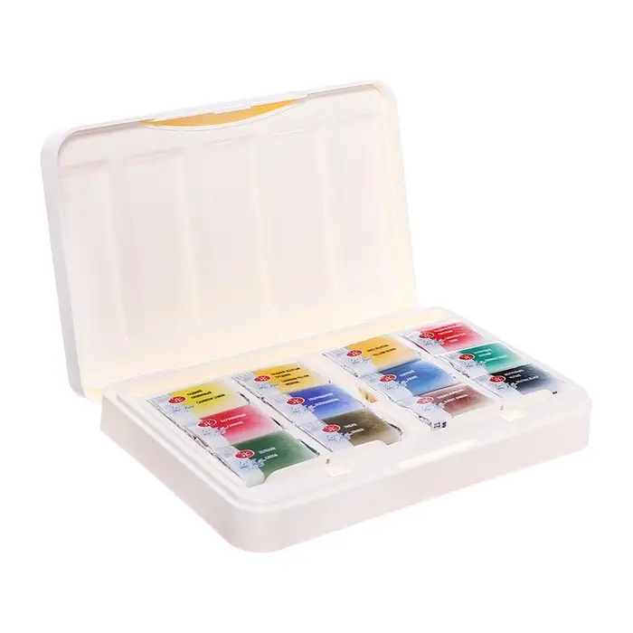 Акварель художественная в кюветах, 12 цветов &times; 2.5 мл, ЗХК &laquo;Белые ночи&raquo;, пластиковая палитра