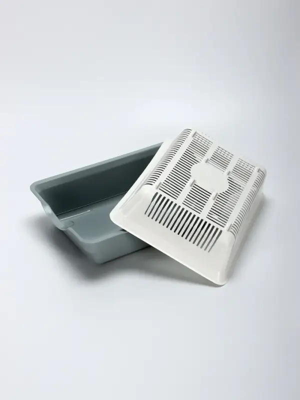 Туалет глубокий с сеткой 36&times;25&times;9 см, белый/серый