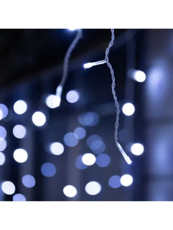 Гирлянда &laquo;Бахрома&raquo; 6&times;0.7 м, IP44, УМС, белая нить, 120 LED, свечение белое, 220 В