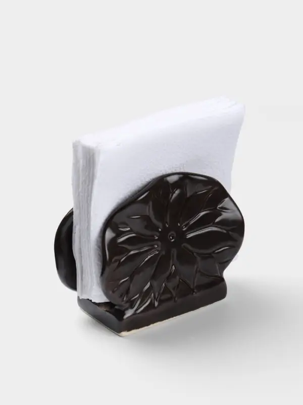 Салфетница &laquo;Цветок&raquo;, 12&times;5&times;10 см, керамика, коричневая