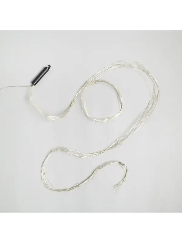 Гирлянда &laquo;Конский хвост&raquo; 10 нитей по 2 м, IP20, серебристая нить, 200 LED, свечение тёплое белое, 12 В