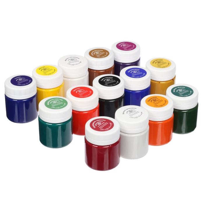 Гуашь художественная, набор 12 цветов х 40 мл, Гуашь художественная, набор 12 цветов х 40 мл, "Аква-Колор", "Петербургские этюды",