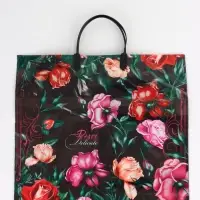 Пакет "Нежные розы, полиэтиленовый, пластиковая ручка 37х35 см 90 мкм Пакет "Нежные розы, полиэтиленовый, пластиковая ручка 37х35 см 90 мкм