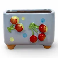 Декоративный горшок для цветов &laquo;Вишни&raquo;, 9&times;7&times;8 см, керамический, Greengo