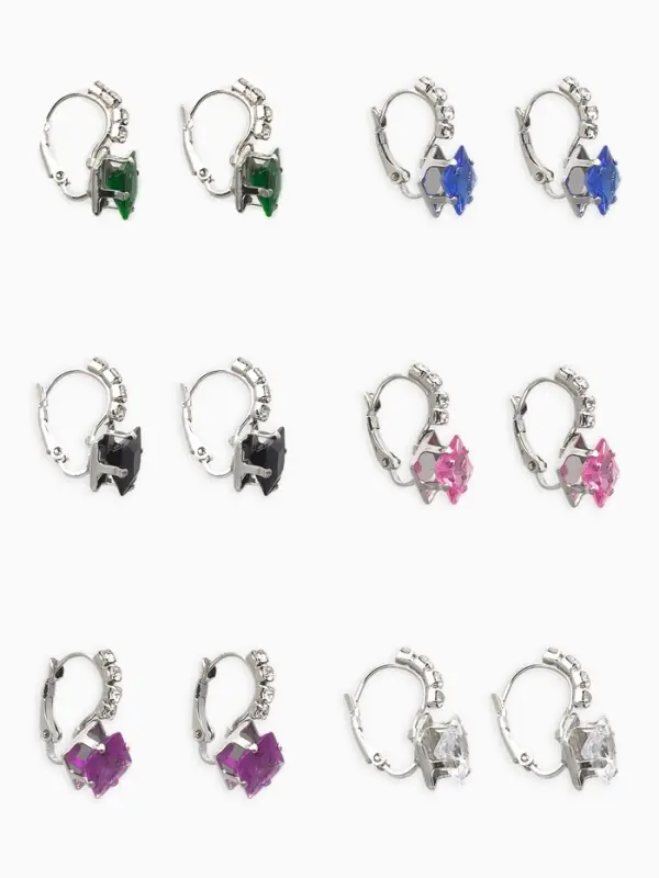 Серьги со стразами &laquo;Ромб&raquo;, вечеринка, цвет МИКС