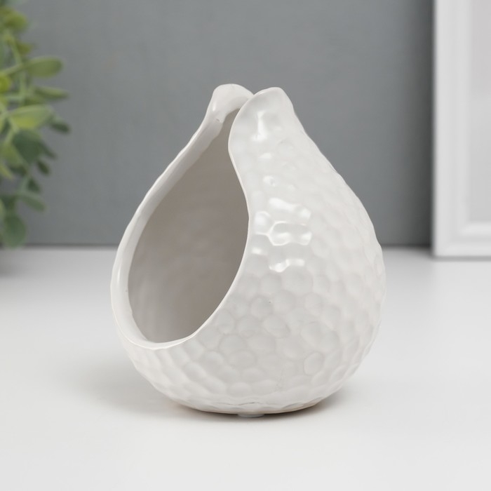 Подсвечник керамика на 1 свечу  Подсвечник керамика на 1 свечу "Гранат" d=4,5 см белый 10х10х11,5 см