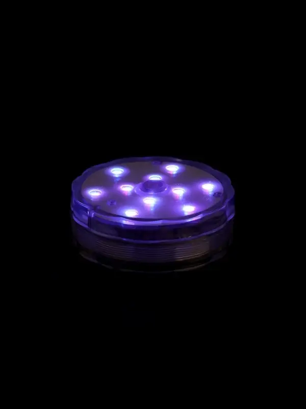 Светильник подводный с выключателем, 10LED, 3 Вт, IP68, RGB, от батареек 3хААА (не в компл.)